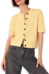 WHISTLES Short Sleeve Button Cardigan (talla small)