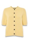 WHISTLES Short Sleeve Button Cardigan (talla small)