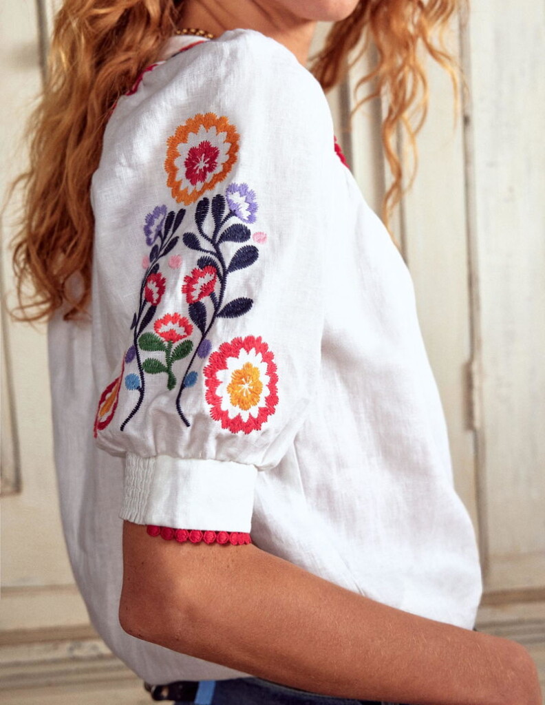 BODEN Bea Linen Top (talla small)