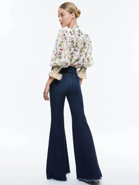 ALICE + OLIVIA  Ilan Button Front Blouse (talla small)