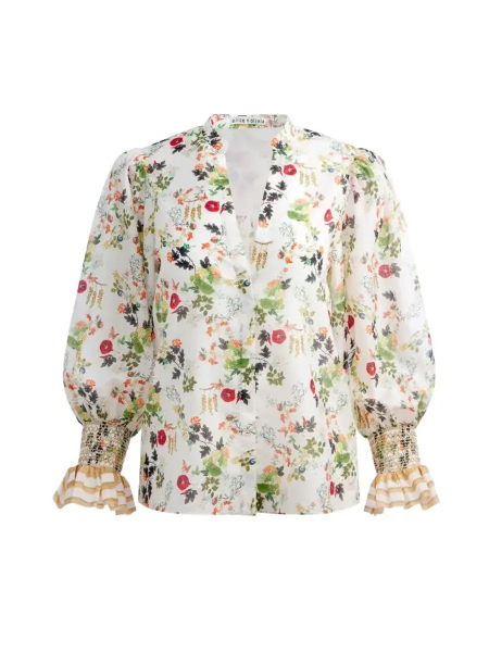 ALICE + OLIVIA  Ilan Button Front Blouse (talla small)