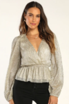 Ba&sh Caitlin top gold (talla small)