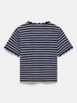 MINT VELVET  Stripe Scallop Trim T-Shirt (talla small)