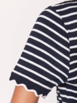 MINT VELVET  Stripe Scallop Trim T-Shirt (talla small)