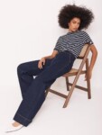 MINT VELVET  Stripe Scallop Trim T-Shirt (talla small)