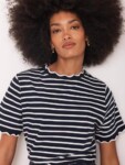 MINT VELVET  Stripe Scallop Trim T-Shirt (talla small)